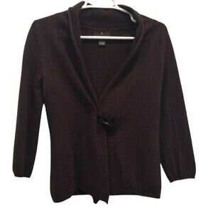 Fenn Wright Manson 2-ply Cashmere Sweater Cardigan Size Small Deep Purple Artsy